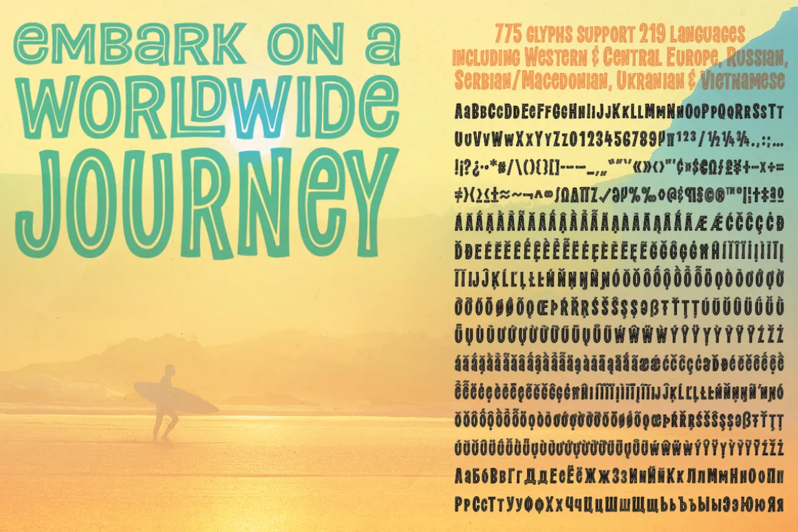 Paradise Point Inline surf fonts
