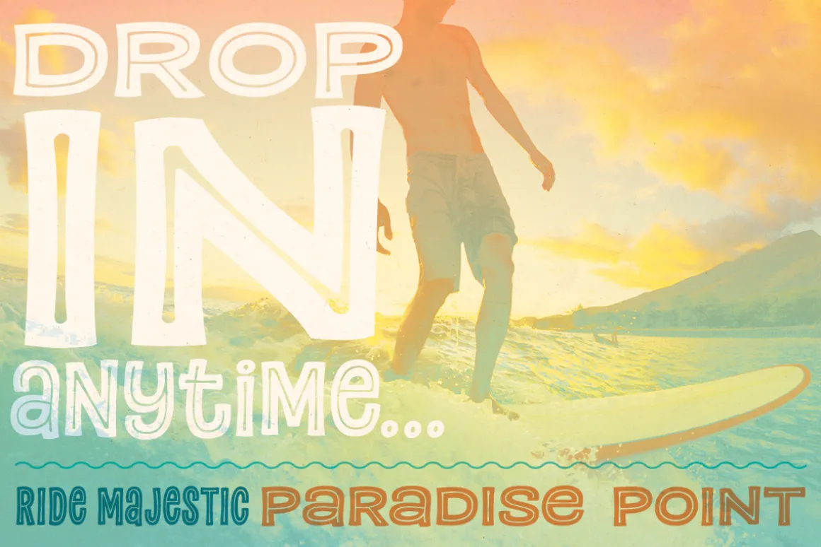 Paradise Point Inline surf fonts