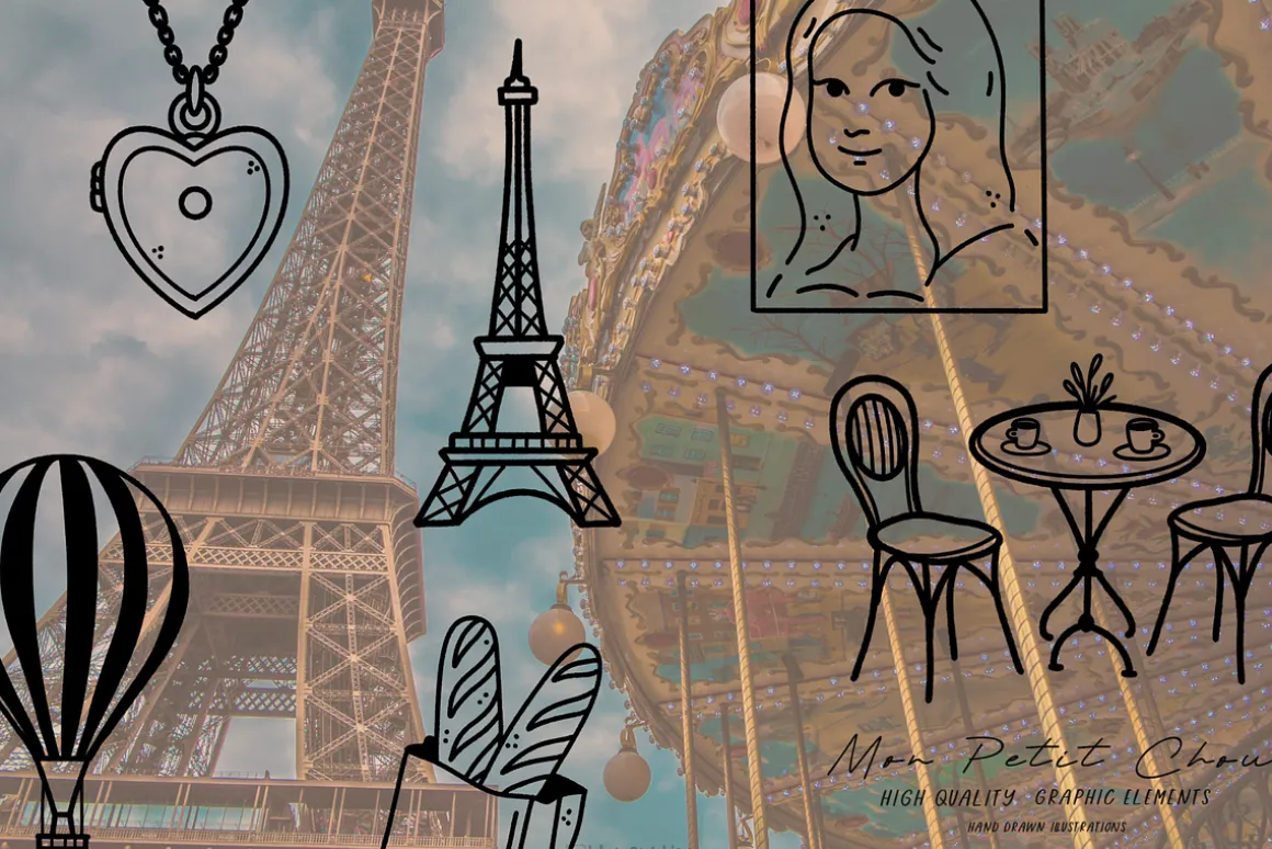 Paris Doodles Line Art