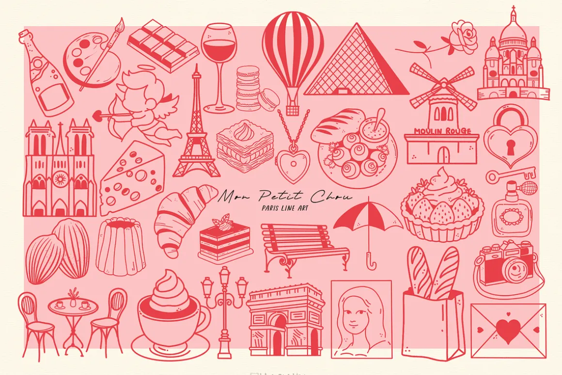 Paris Doodles Line Art