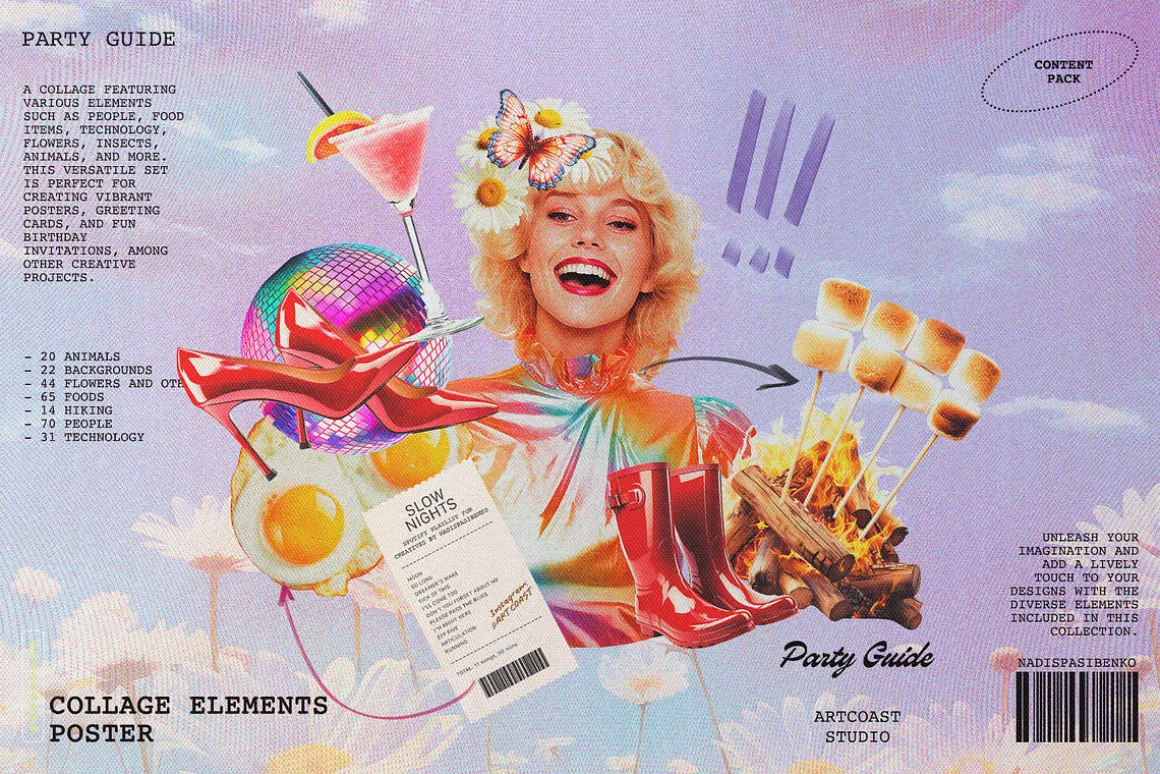 Party Guide Collage Elements