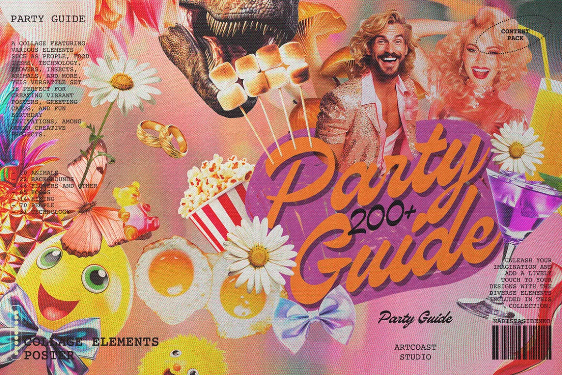 Party Guide Collage Elements