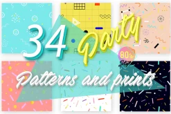 34 Party patterns/prints. 80's style