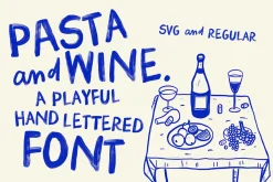 Pasta and Wine Bitmap SVG Font
