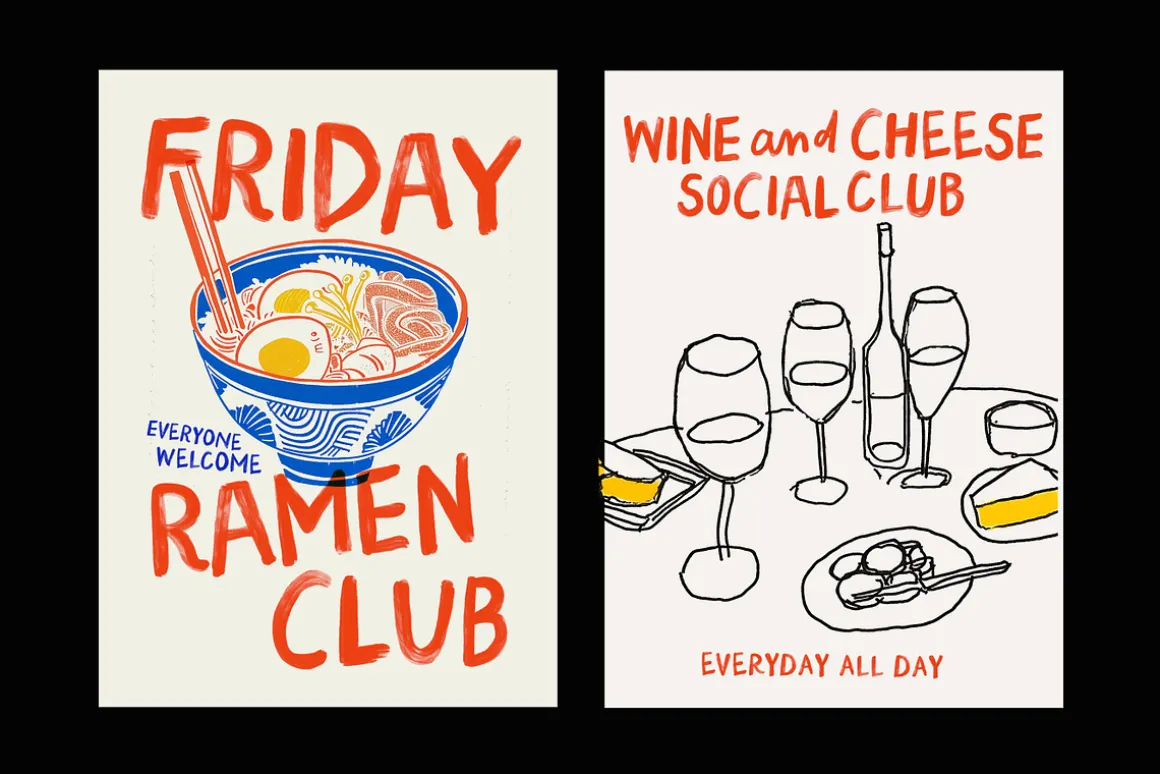 Pasta and Wine Bitmap SVG Font