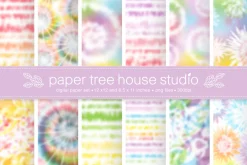 Pastel Tie Dye Digital Paper Pattern