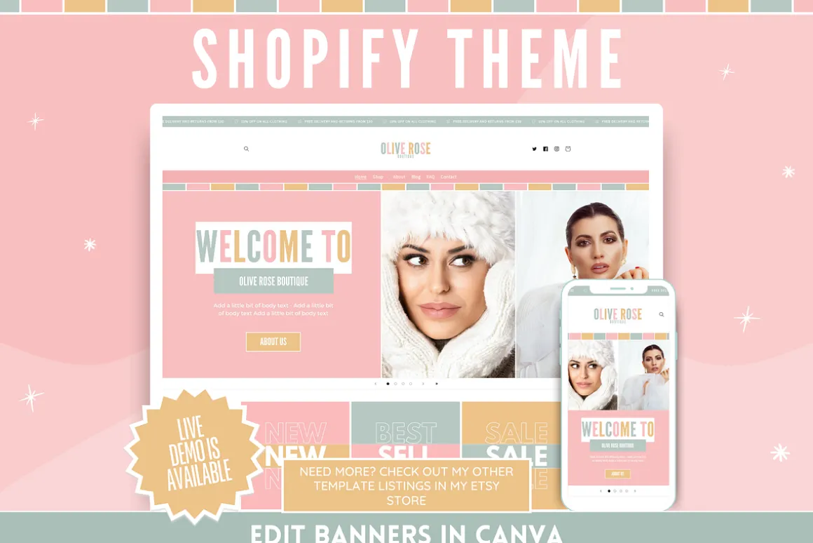 Pastel Shop Banner Templates