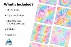 12 Pastel Tie Dye Digital Papers