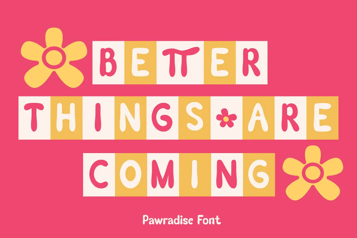 Pawradise Bubbly Display Typeface