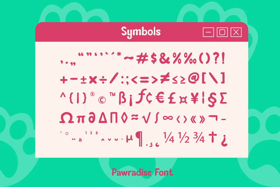 Pawradise Bubbly Display Typeface