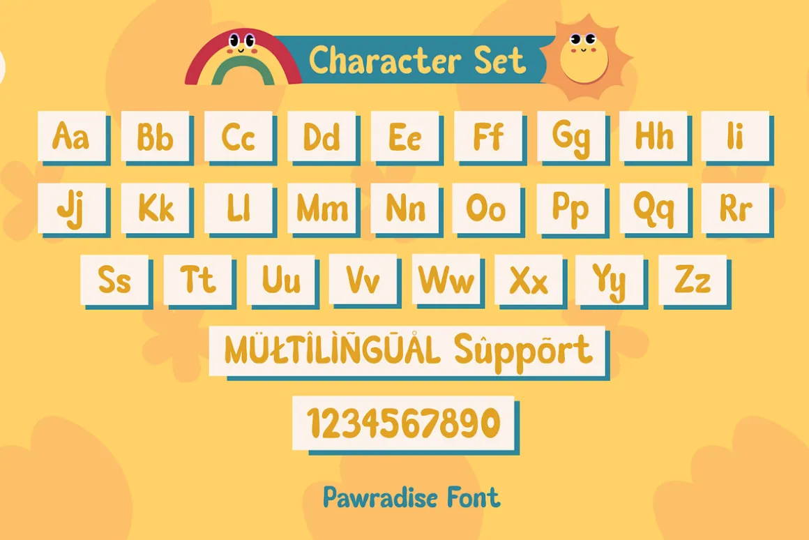 Pawradise Bubbly Display Typeface