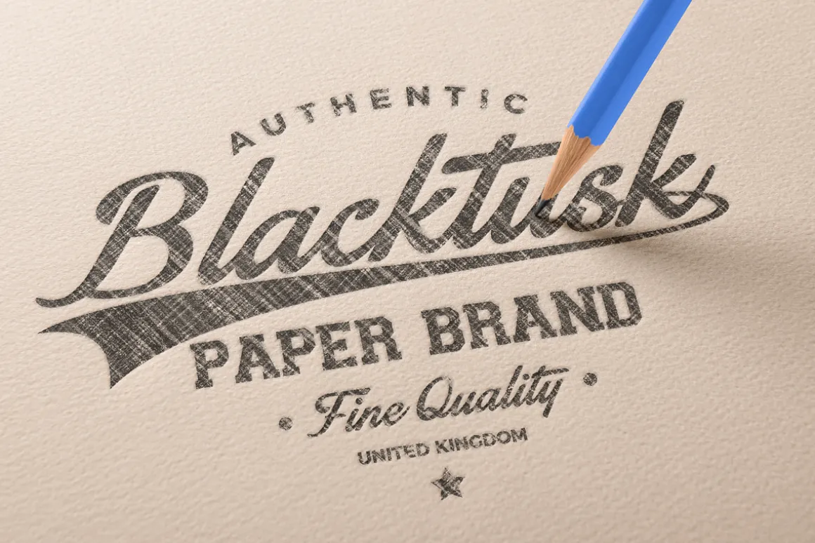 Pencil Sketch Logo Mockup