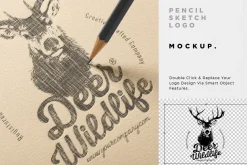 Pencil Sketch Logo Mockup