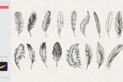 Pen & Feather Stamps Tattoo Inkwell
