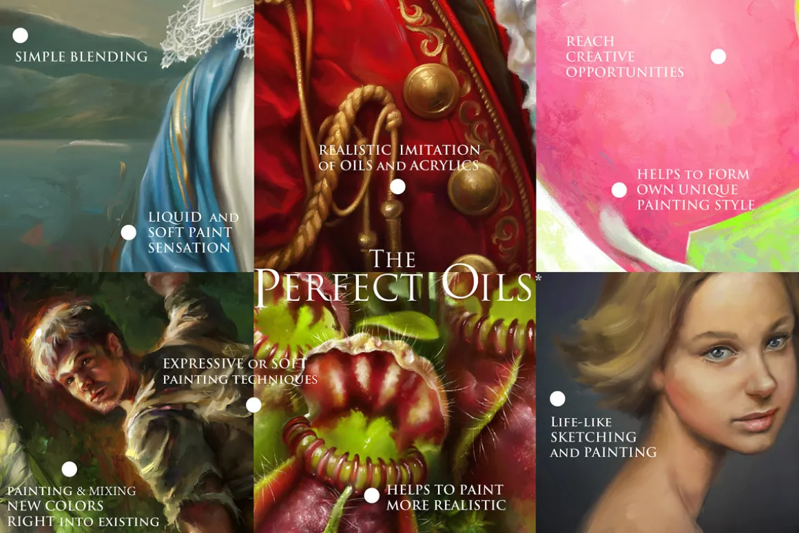 Perfect Oils. 24 Photoshop Brushes