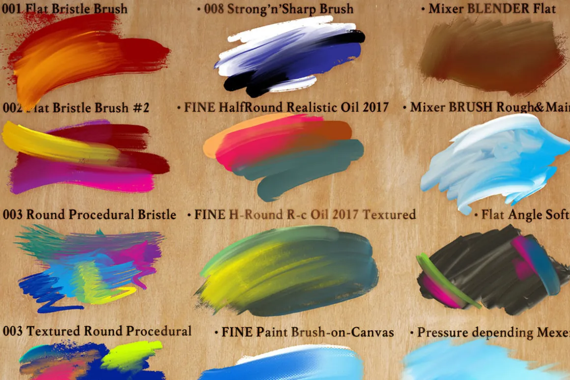 Perfect Oils. 24 Photoshop Brushes