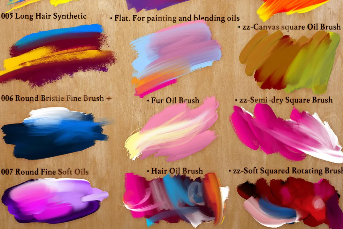 Perfect Oils. 24 Photoshop Brushes