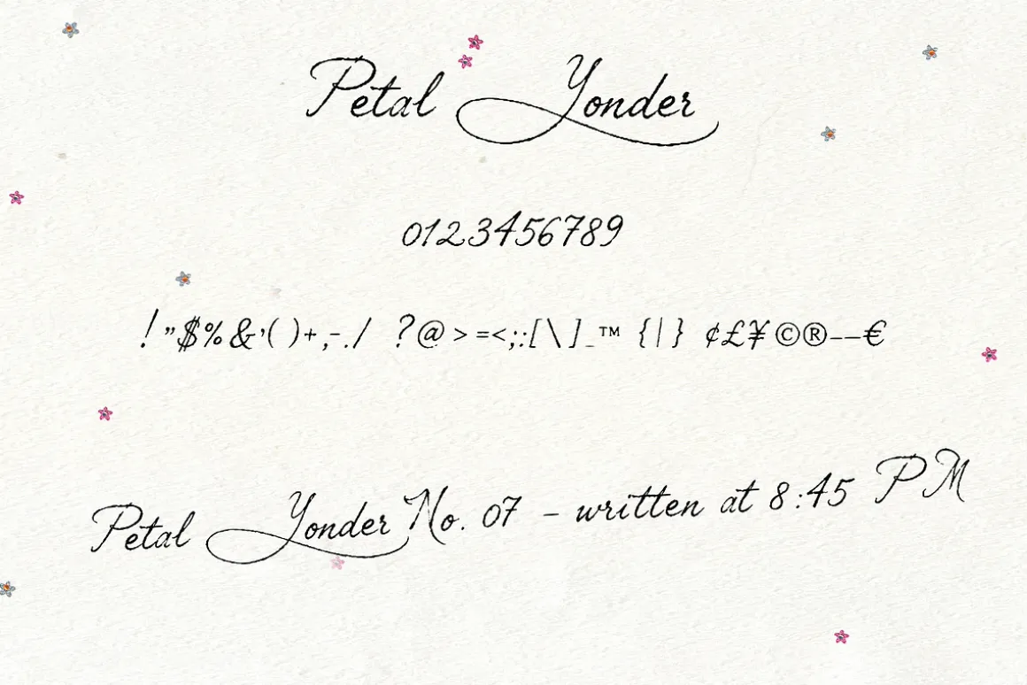 Petal Yonder: Airy Script Font