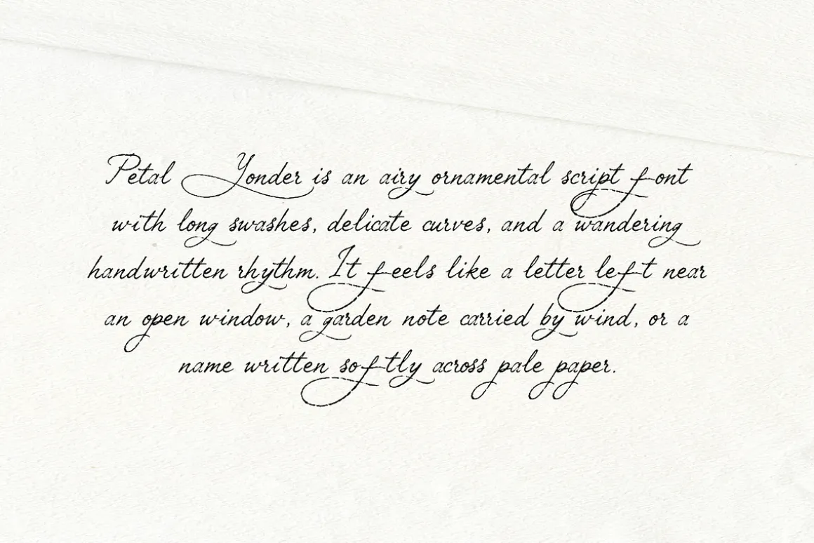 Petal Yonder: Airy Script Font