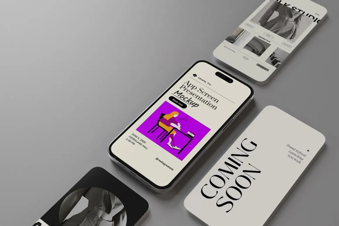 Phone Screen Presentation Mockup
