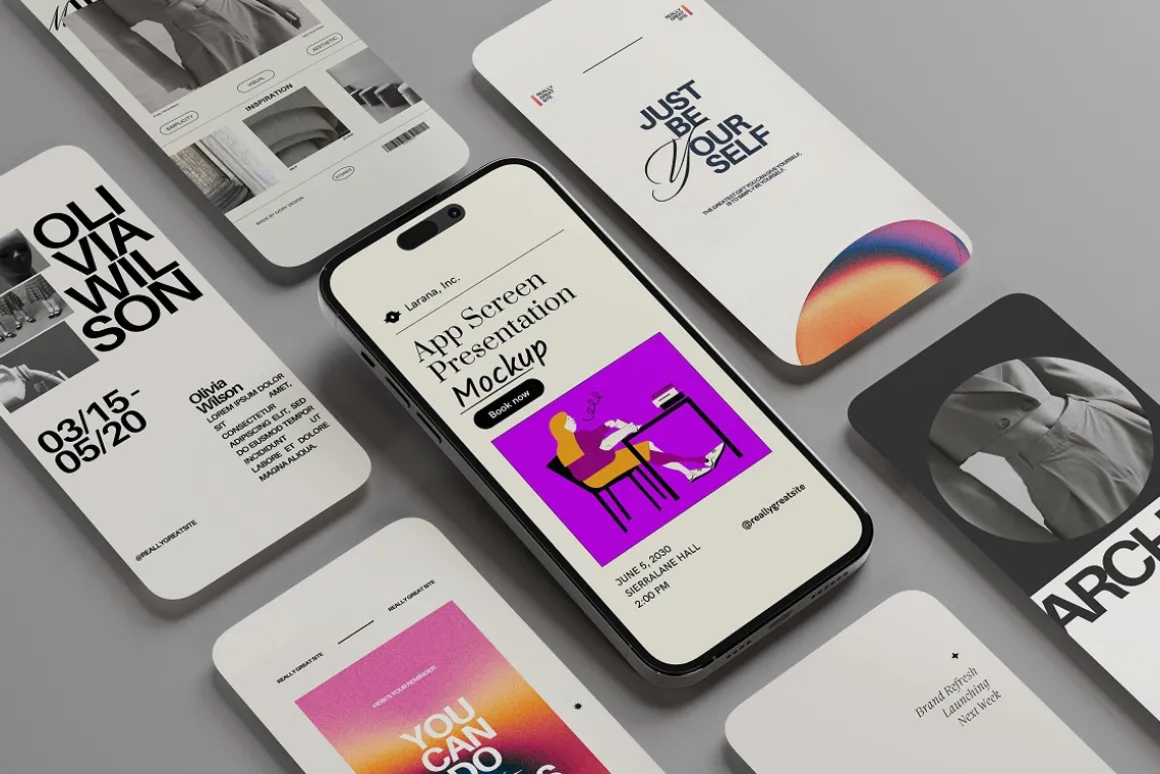 Phone Screen Presentation Mockup