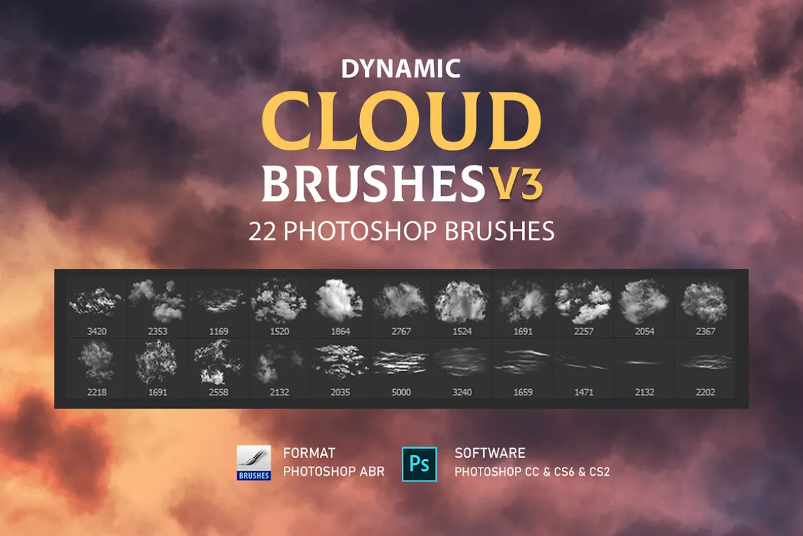 Photoshop Cloud Brushes V3