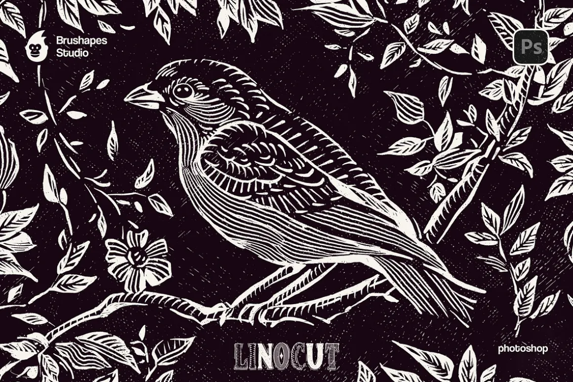 Photoshop Craftsman Linocut Brushes