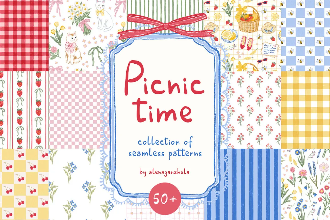 Picnic time - whimsy summer patterns