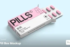 Pill Box Packaging Mockup