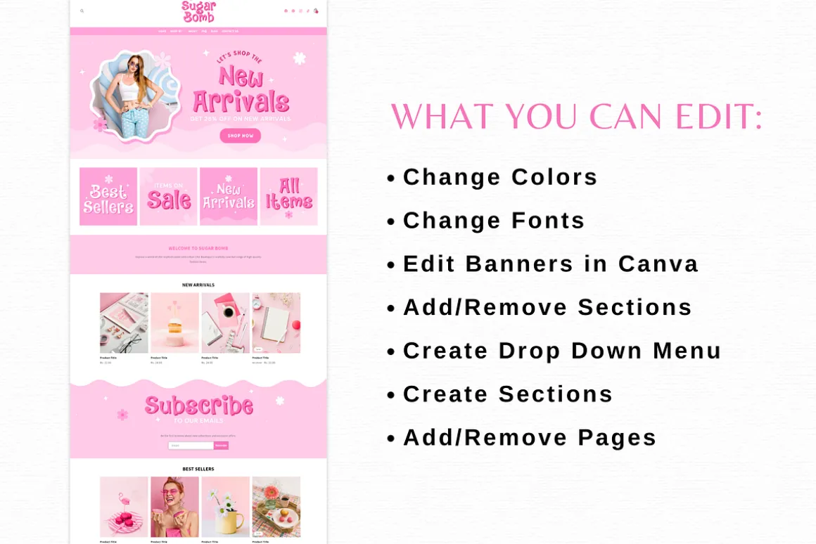 Pink Shopify Theme Template