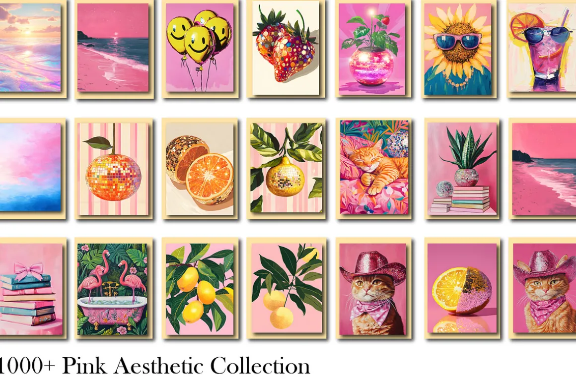 Pink Aesthetic Wall Art Collection