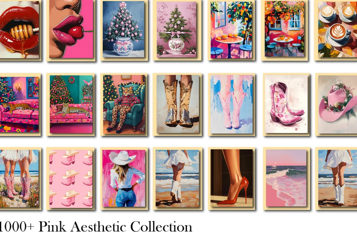 Pink Aesthetic Wall Art Collection
