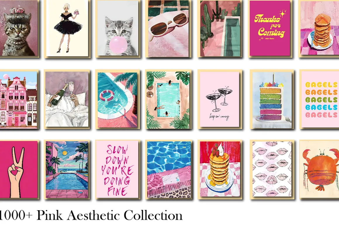 Pink Aesthetic Wall Art Collection