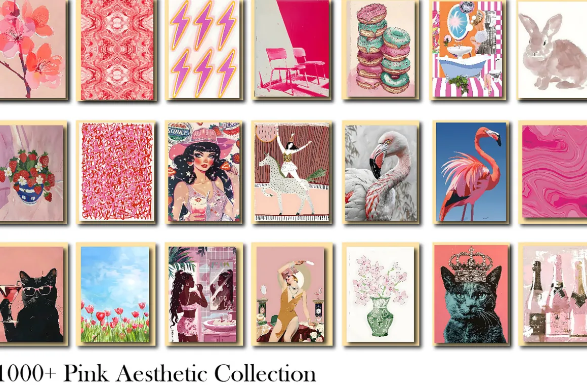 Pink Aesthetic Wall Art Collection