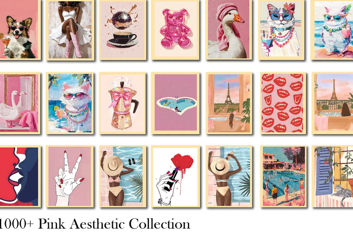 Pink Aesthetic Wall Art Collection