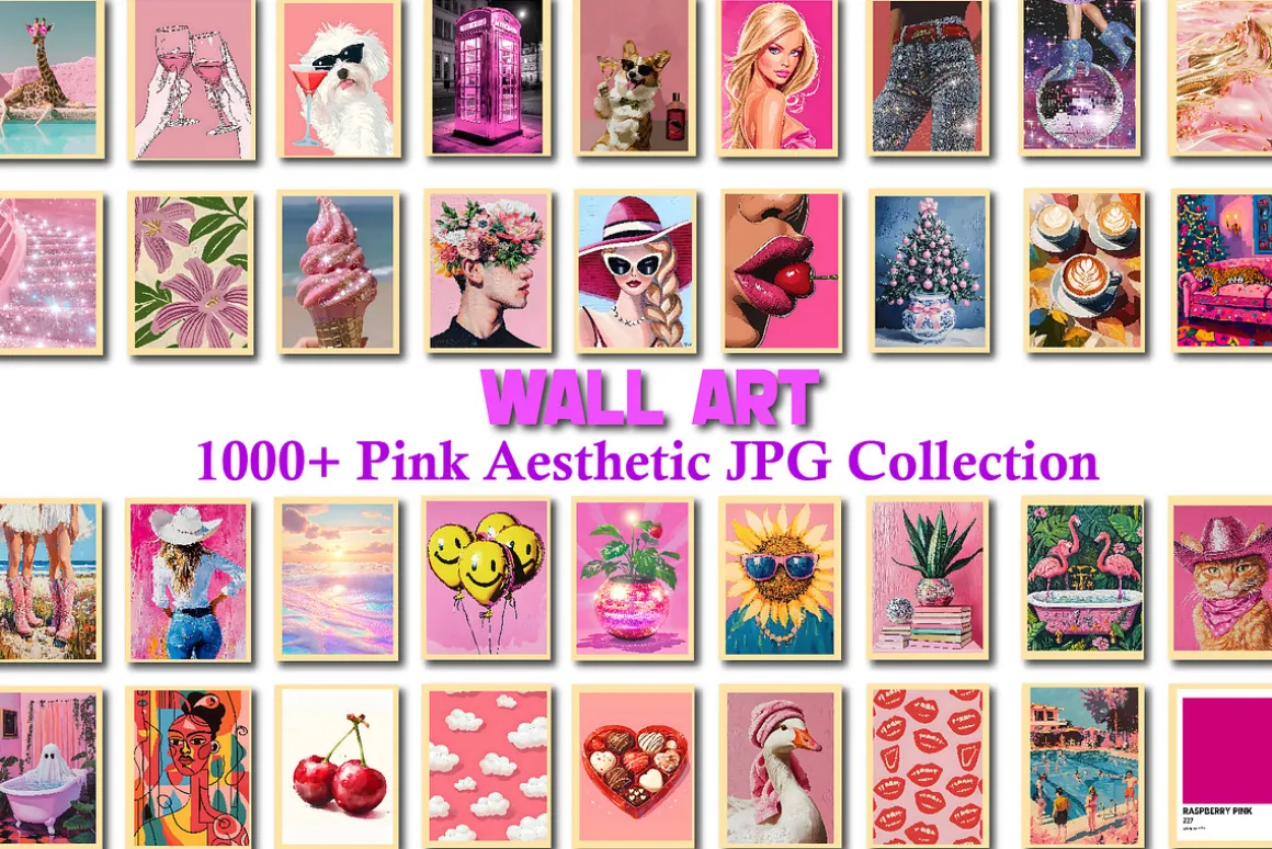 Pink Aesthetic Wall Art Collection
