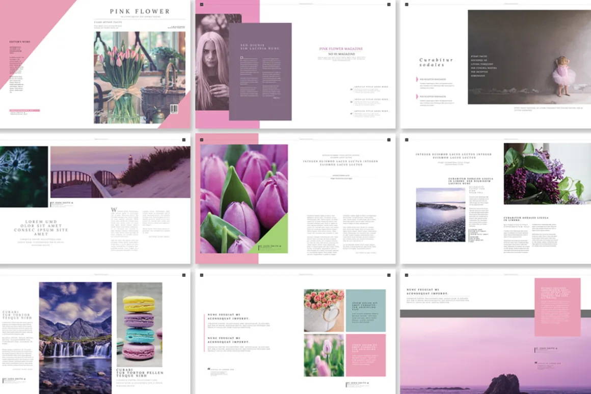 Pink Flower - Magazine Template