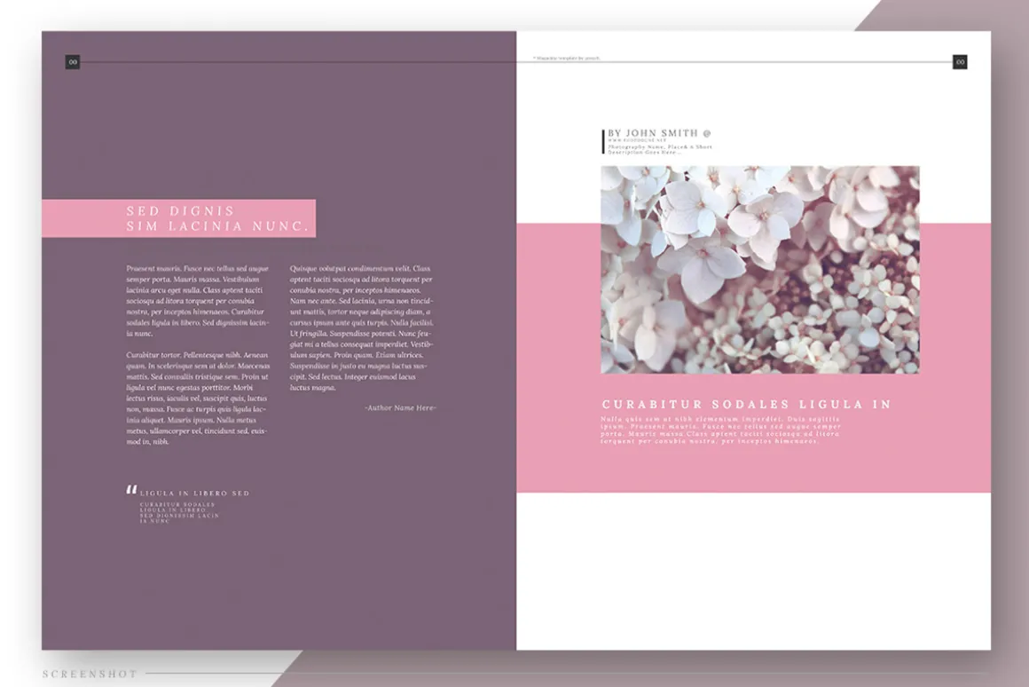 Pink Flower - Magazine Template
