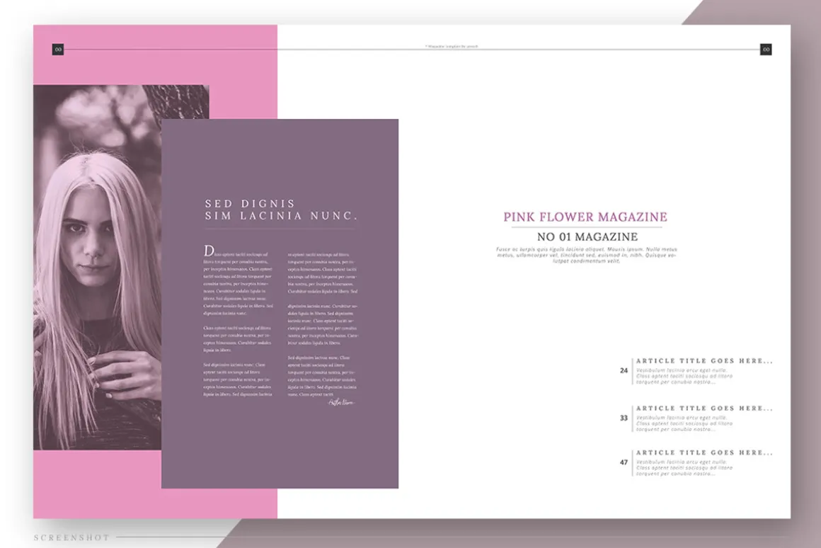 Pink Flower - Magazine Template
