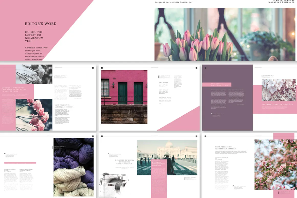 Pink Flower - Magazine Template