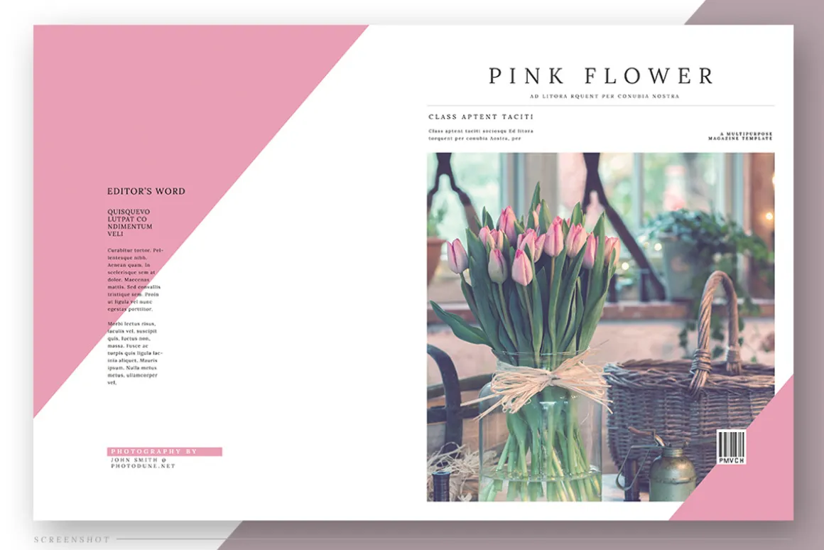 Pink Flower - Magazine Template