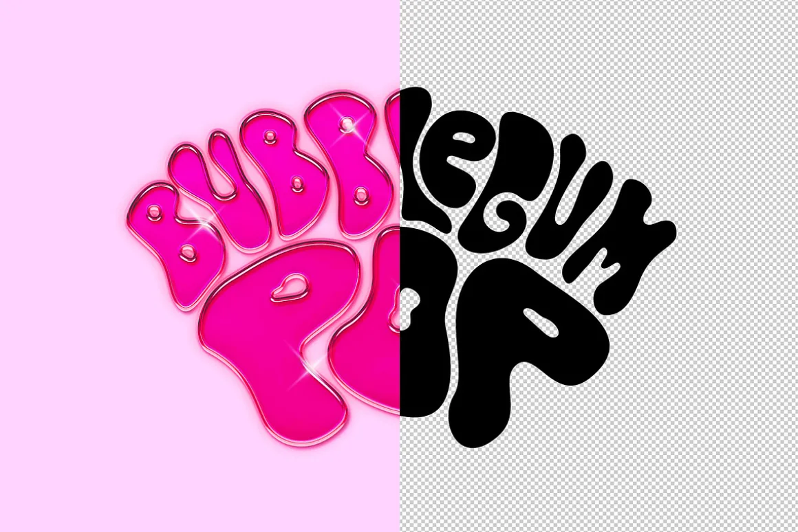 PINK GLOSSY Chrome Effect Photoshop