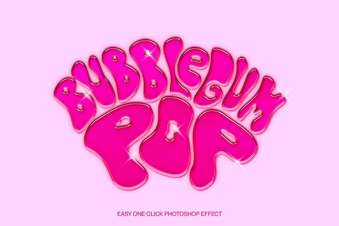 PINK GLOSSY Chrome Effect Photoshop