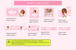 Pink Retro Shopify Website Banners