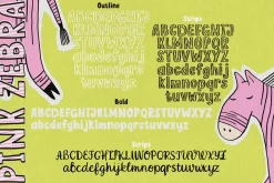 Pink Zebra Quirky Four-Font Family
