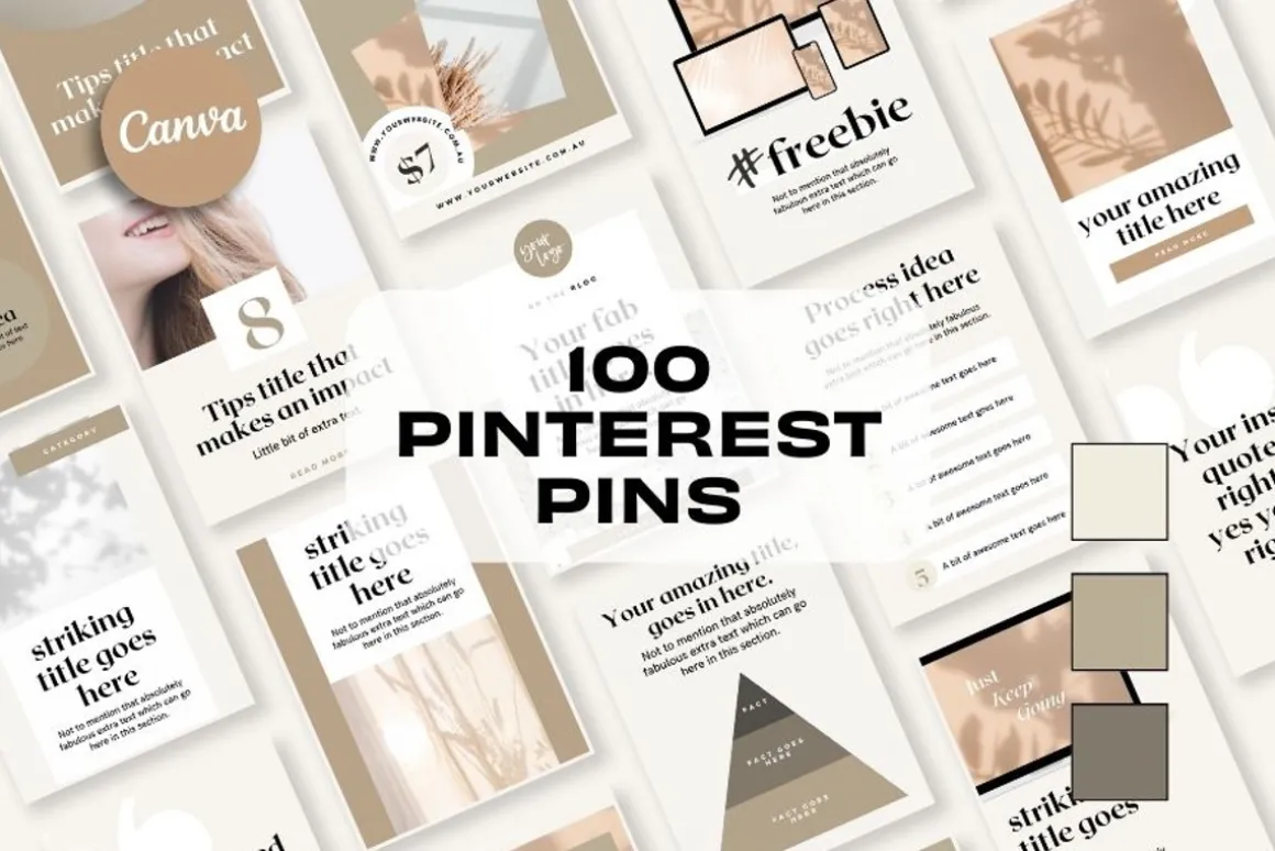 100 Pins - Neutral Aesthetic