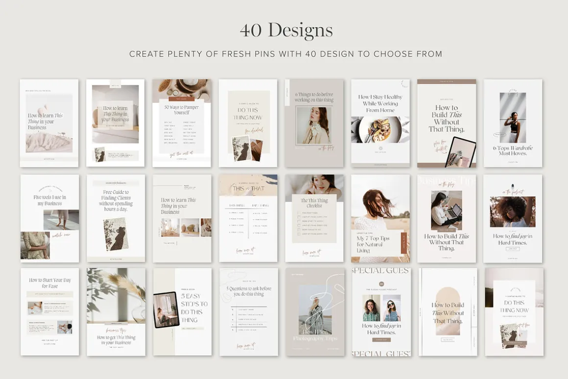 Pinterest Pin Templates for Canva