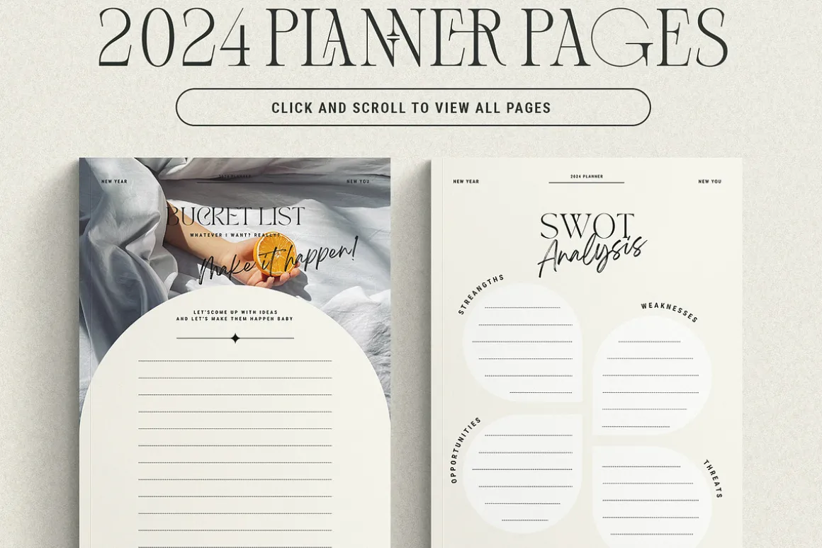 2024 Planner / Workbook for Canva