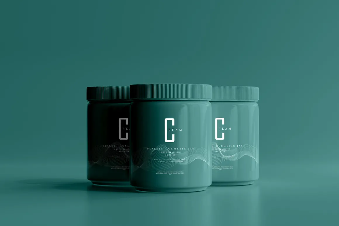 Plastic Cosmetic Jar Mockups