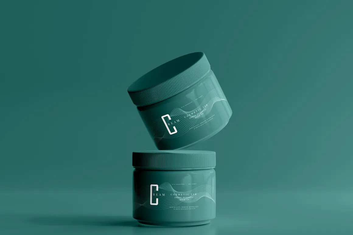 Plastic Cosmetic Jar Mockups